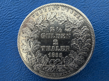 Preview: Frankfurt Doppeltaler 1855 Freie Stadt Frankfurt Silber