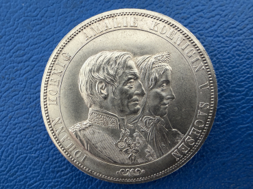 Sachsen Doppeltaler 1872 Johann u. Amalie Top Erhaltung! J-133