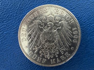 Preview: Bremen 5 Mark 1906 J Stadtwappen Silber (4) Prachtstück