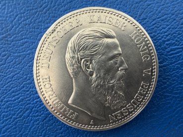 Preußen 5 Mark 1888 Friedrich III Silber Jaeger 99 Prachtstück!