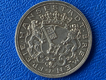 Bremen 5 Mark 1906 J Stadtwappen Silber (2) Tolle Erhaltung