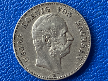 Sachsen 2 Mark 1904 E Georg Jaeger 129 (2) Silber Top Erhaltung!