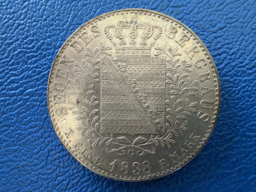 Preview: Sachsen Taler - Ausbeutetaler 1838 G Friedrich August II.