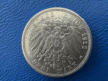Preview: Württemberg 3 Mark 1912 F Wilhelm II Silber (1)