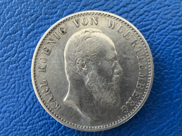 Württemberg 2 Mark 1876 F Karl Jaeger 172