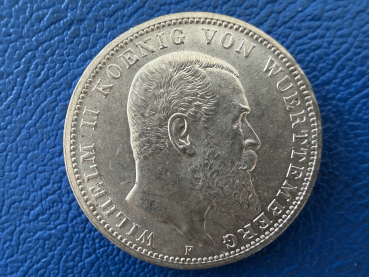 Württemberg 3 Mark 1914 F Wilhelm II Silber