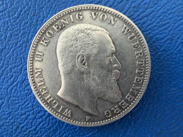Württemberg 3 Mark 1908 F Wilhelm II Silber (3)