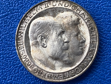 Württemberg 3 Mark 1911 Silberhochzeit d. Königspaars (1) Jaeger 177a Prachtstück