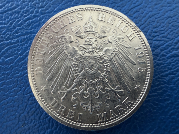 Preview: Braunschweig-Lüneburg 3 Mark 1915 A Ernst August (2)