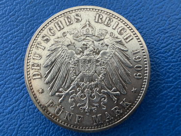 Preview: Sachsen 5 Mark 1909 Friedrich August III Universität Leipzig (2)