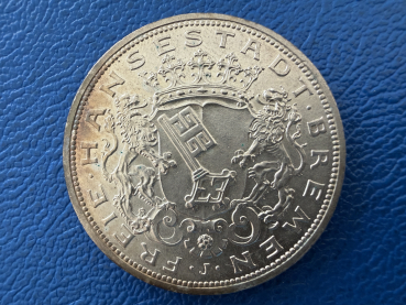 Bremen 5 Mark 1906 J Stadtwappen Silber (3) Top Erhaltung!