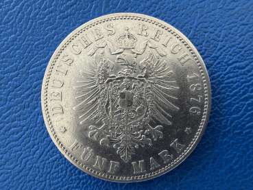 Preview: Bayern 5 Mark 1876 D Ludwig II (3)