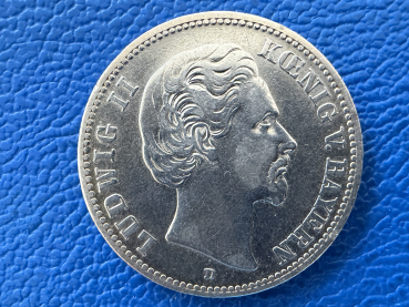 Bayern 2 Mark 1876 D Ludwig II. Silber (2)