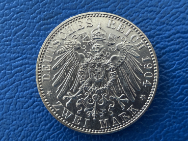 Preview: Sachsen 2 Mark 1904 E Georg Jaeger 132 (2) Silber