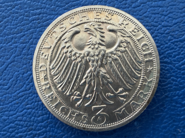 Preview: Weimar 3 Reichsmark 1928 A Naumburg an der Saale J-333
