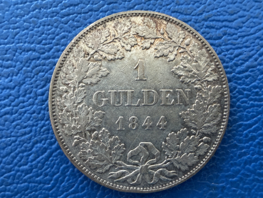 Preview: Bayern 1 Gulden 1844 Ludwig I (3) schöner Prägeglanz, gleichmäßige Tönung