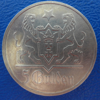 Preview: Danzig 5 Gulden 1923 Jaeger D 9