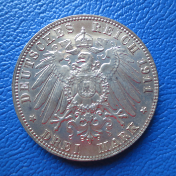 Preview: Bayern 3 Mark 1911 D Prinzregent Luitpold Silber (2)