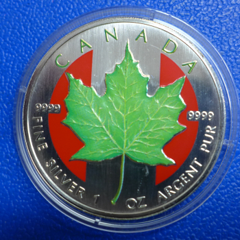 Kanada 5 Dollar 1999 Maple Leaf in Farbe grün