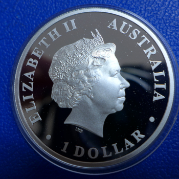 Preview: Australien 1 Dollar 2009 Brolga Kranich Discover Silber in PP