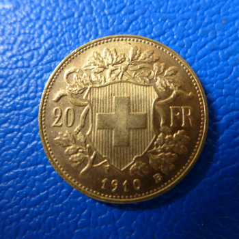 Schweiz 20 Franken 1910 Vreneli Gold