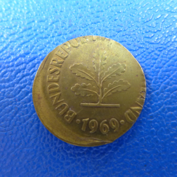 Preview: BRD 10 Pfennig 1969 Fehlprägung Schrötlingsfehler