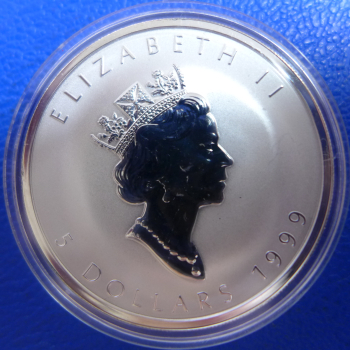 Preview: Kanada 5 Dollar 1999 Maple Leaf Privy Mark "Jahr des Hasen"