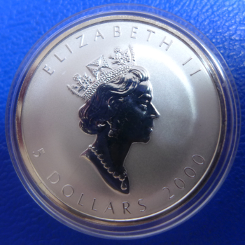 Preview: Kanada 5 Dollar 2000 Maple Leaf Privy Mark "Jahr des Drachen"