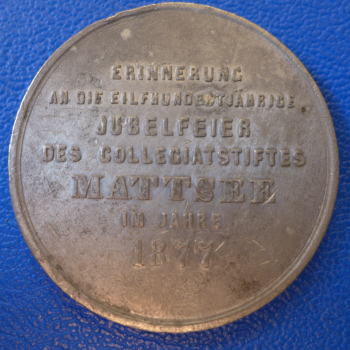 Preview: Zinnmedaillle 1100 Jahre Mattsee orig. 1877 Tolle Qualität