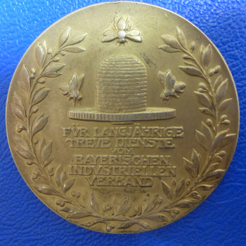 Preview: orig. Bayerische Verdienstmedaille "Für langjährige Treue Dienste" v. Bayerischen Industr. Verband "Ehre der Arbeit" Silber