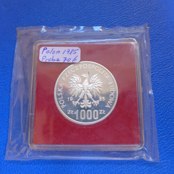Preview: Polen 1000 Zloty 1985 Pattern PROBE orig. eingeschweißt, selten