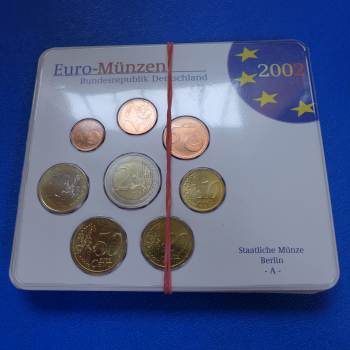 BRD Euro-Münzen KMS 2002 A,D,F,G,J kmpl. in Stgl.