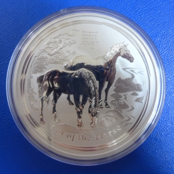 10 Oz 2014 Pferd Lunar II Silber