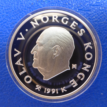 Preview: Norwegen 50 Kronen 1991 Ski-Langlauf Familie Lillehammer 1994 Silber in PP