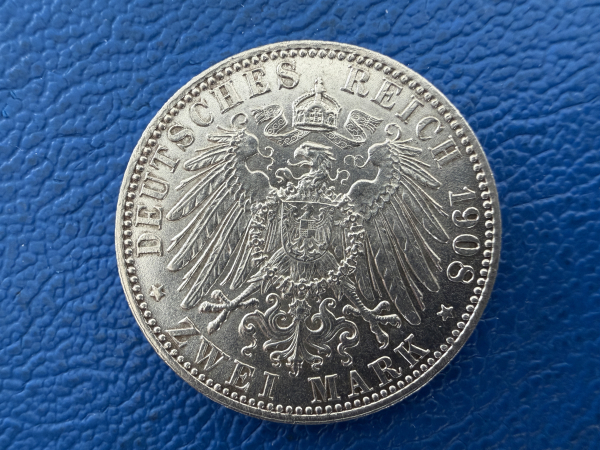 Bayern 2 Mark 1908 D Otto Silber Top Erhaltung! (1)