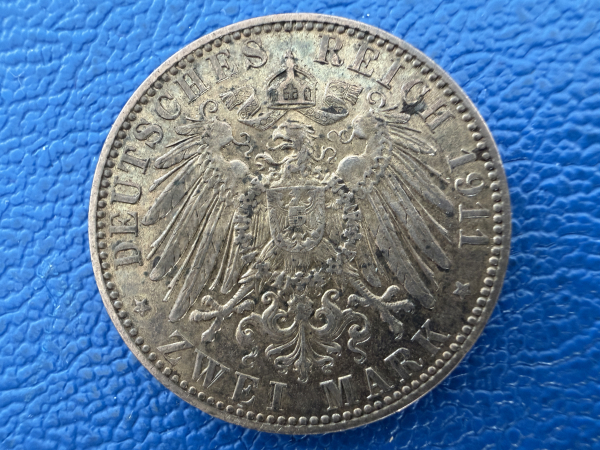 Hamburg 2 Mark 1911 J Stadtwappen Top Erhaltung!