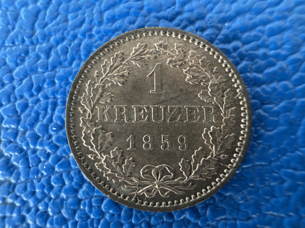 Frankfurt, Stadt Kreuzer 1859 Prachtexemplar herrliche Patina!