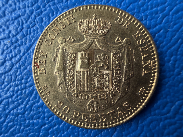 Spanien 20 Peseten 1890 Alfonso XIII Gold