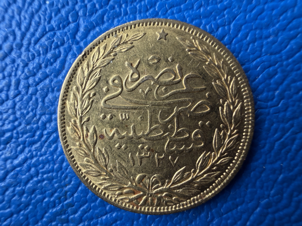 Türkei 100 Kurush / Piaster 1912 AH 1325/4 Gold
