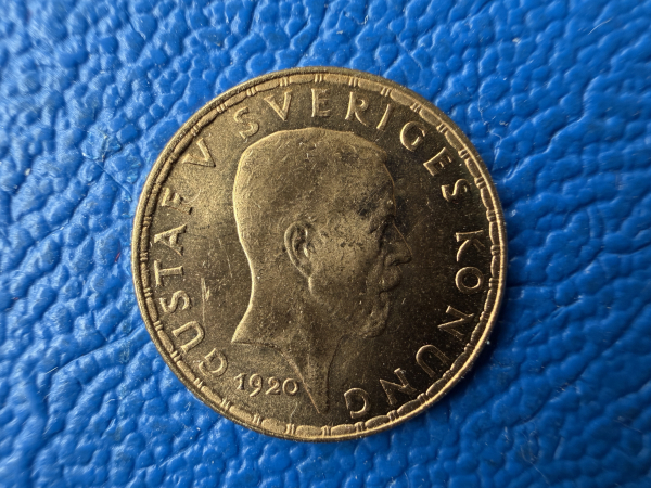 Schweden 5 Kronen 1920 Gustaf V Gold