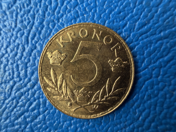 Schweden 5 Kronen 1920 Gustaf V Gold