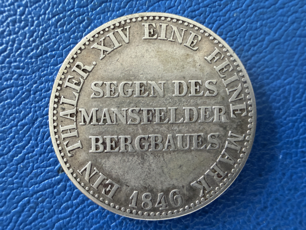 Preußen Ausbeutetaler 1846 A Wilhelm Segen d. Mansfelder Bergbaues
