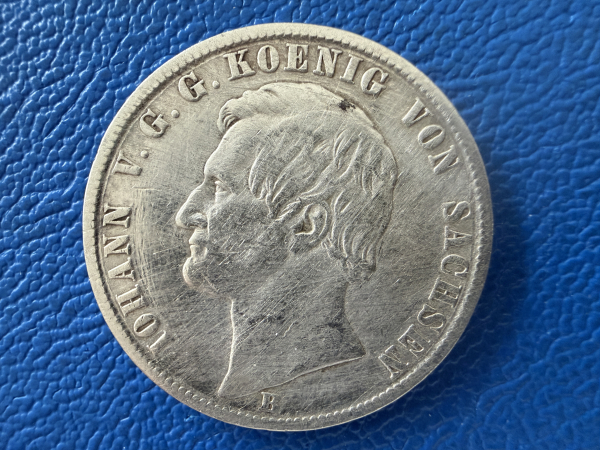 Sachsen Taler 1870 B Johann Vereinstaler