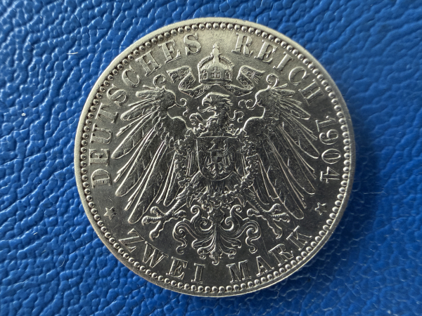 Sachsen 2 Mark 1904 E Georg Jaeger 129 (1) Silber
