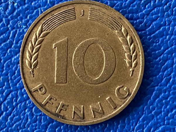 BRD 10 Pfennig Fehlprägung Doppelprägung Vorderseite ! sehr selten!