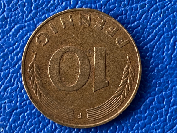 BRD 10 Pfennig Fehlprägung Doppelprägung Vorderseite ! sehr selten!