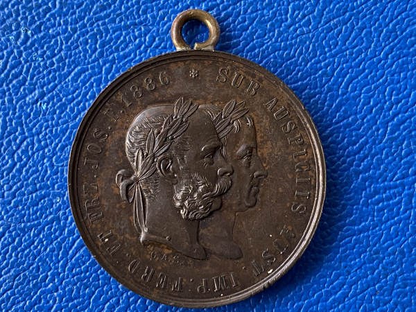 Habsburg 1886 Medaille 100 Geburtstag Kurort Meran als Hänger / Schützenmedaille