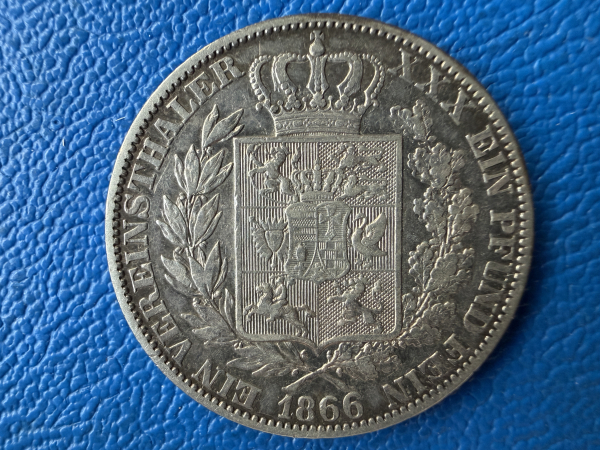 Oldenburg Taler 1866 B Nicolaus Friedrich Peter 1853-1900
