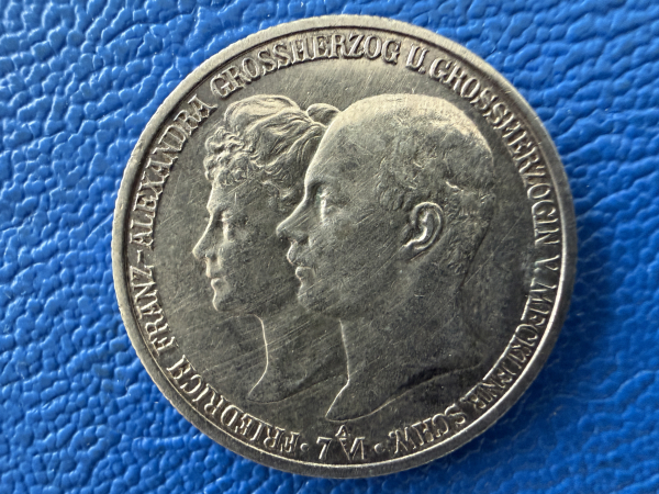 Mecklenburg-Schwerin 2 Mark 1904 Hochzeit mit Alexandra (2)