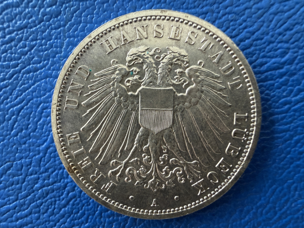 Lübeck 3 Mark 1909 A Freie- und Hansestadt J-82